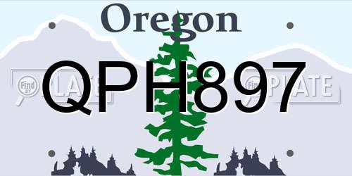 QPH897 Oregon License Plate
