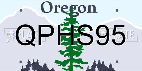 QPHS95 Oregon License Plate