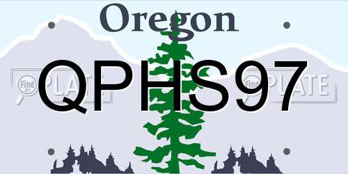 QPHS97 Oregon License Plate