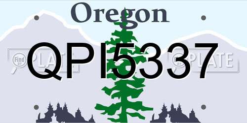 QPI5337 Oregon License Plate