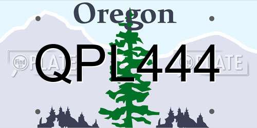 QPL444 Oregon License Plate