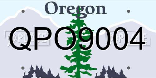 QPO9004 Oregon License Plate