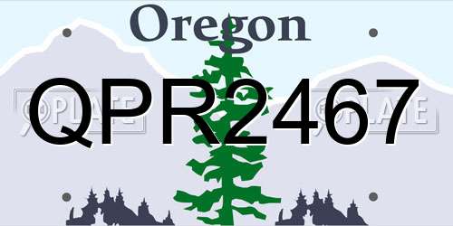 QPR2467 Oregon License Plate