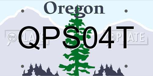 QPS04T Oregon License Plate