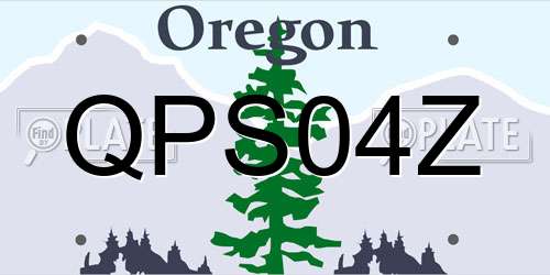 QPS04Z Oregon License Plate