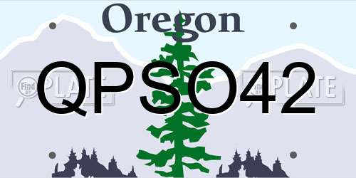 QPSO42 Oregon License Plate