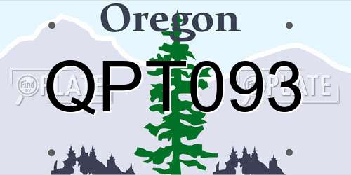 QPT093 Oregon License Plate