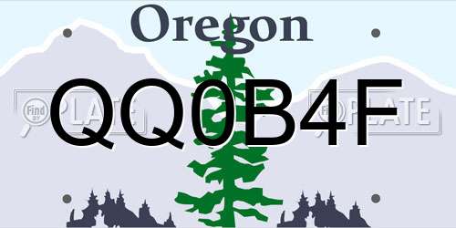 QQ0B4F Oregon License Plate