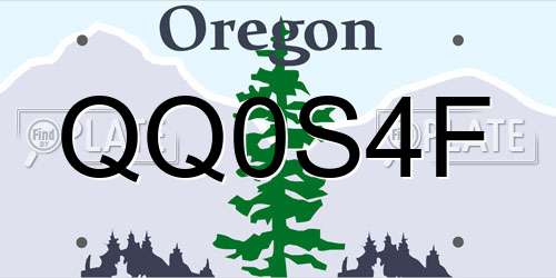 QQ0S4F Oregon License Plate