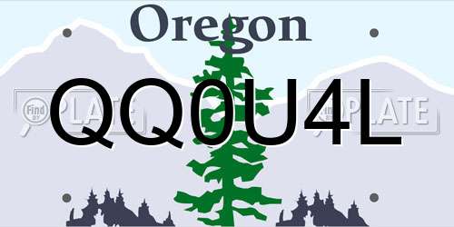 QQ0U4L Oregon License Plate