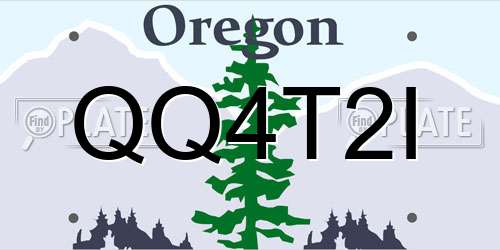 QQ4T2I Oregon License Plate