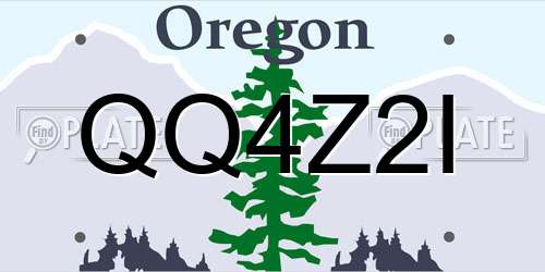 QQ4Z2I Oregon License Plate