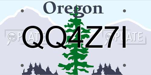 QQ4Z7I Oregon License Plate