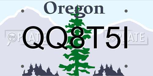 QQ8T5I Oregon License Plate