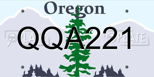 QQA221 Oregon License Plate