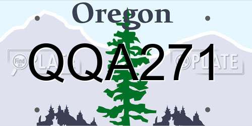 QQA271 Oregon License Plate