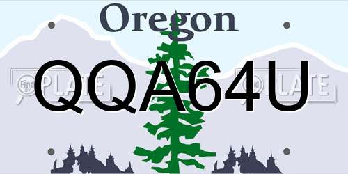 QQA64U Oregon License Plate