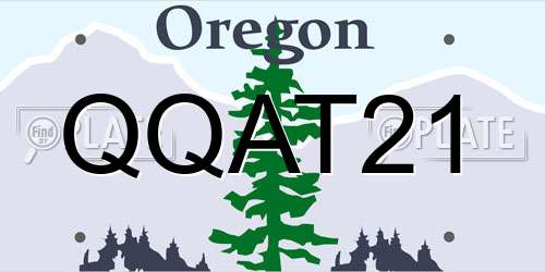QQAT21 Oregon License Plate