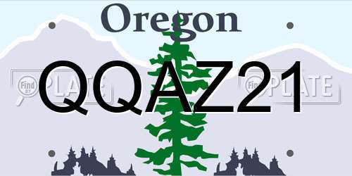 QQAZ21 Oregon License Plate