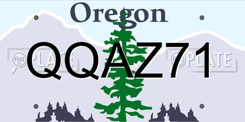 QQAZ71 Oregon License Plate