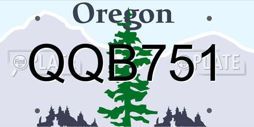 QQB751 Oregon License Plate