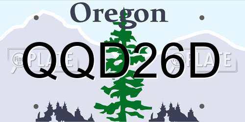 QQD26D Oregon License Plate