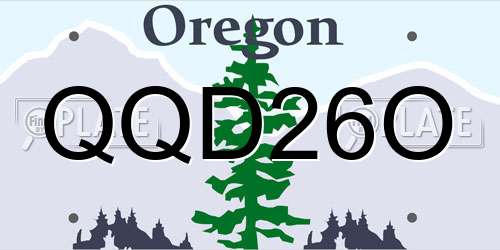 QQD26O Oregon License Plate