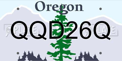 QQD26Q Oregon License Plate