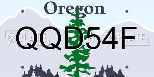 QQD54F Oregon License Plate