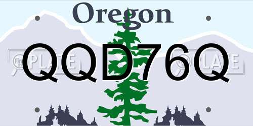 QQD76Q Oregon License Plate