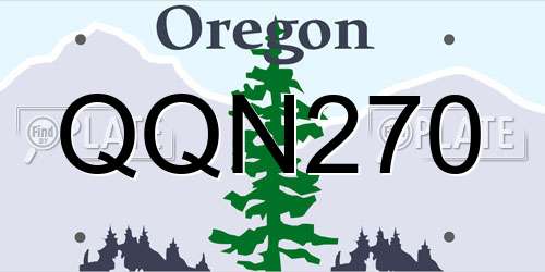 QQN270 Oregon License Plate