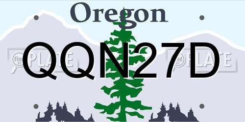 QQN27D Oregon License Plate