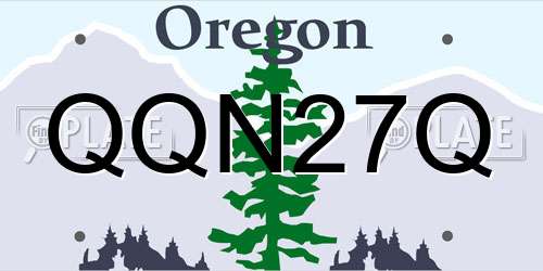 QQN27Q Oregon License Plate