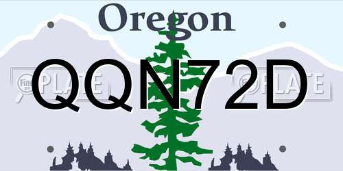 QQN72D Oregon License Plate