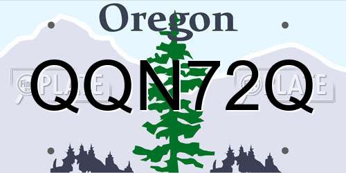 QQN72Q Oregon License Plate
