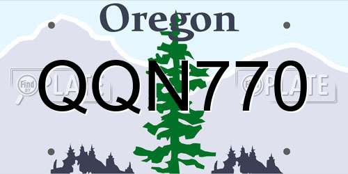 QQN770 Oregon License Plate