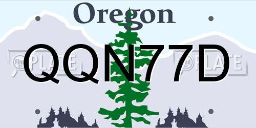 QQN77D Oregon License Plate