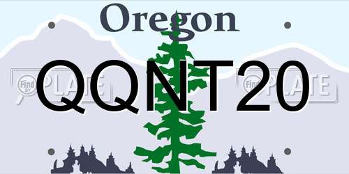 QQNT20 Oregon License Plate