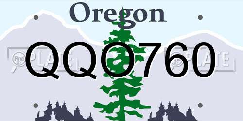 QQO760 Oregon License Plate