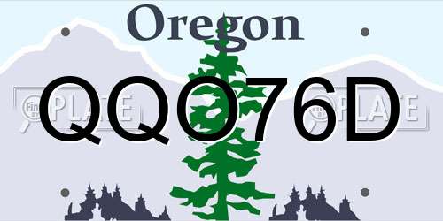 QQO76D Oregon License Plate