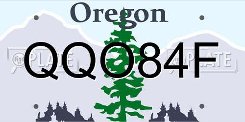 QQO84F Oregon License Plate