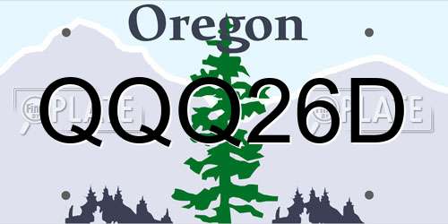 QQQ26D Oregon License Plate