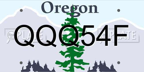 QQQ54F Oregon License Plate