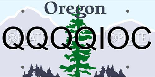 QQQQIOC Oregon License Plate