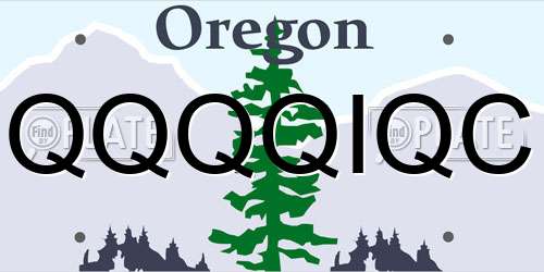 QQQQIQC Oregon License Plate