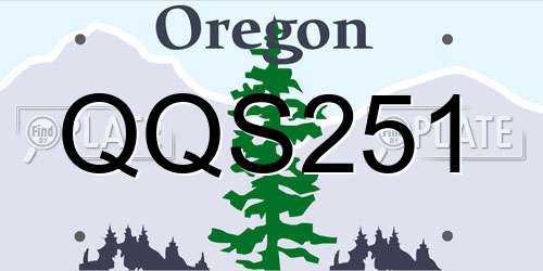 QQS251 Oregon License Plate