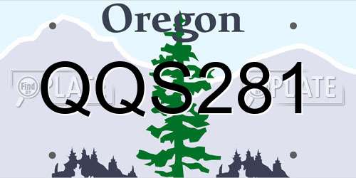 QQS281 Oregon License Plate