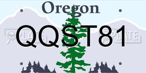 QQST81 Oregon License Plate