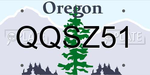 QQSZ51 Oregon License Plate