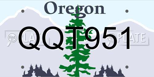 QQT951 Oregon License Plate